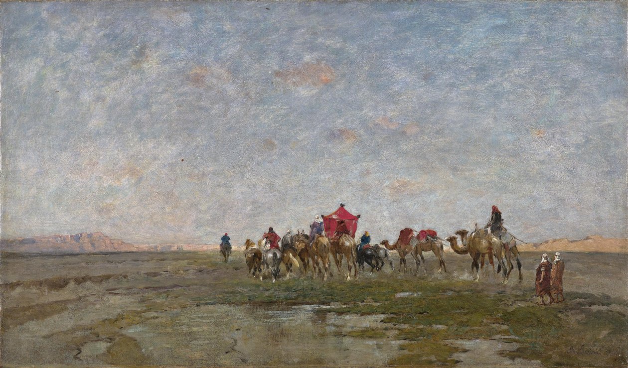 Karawane in der Wüste von Alberto Pasini