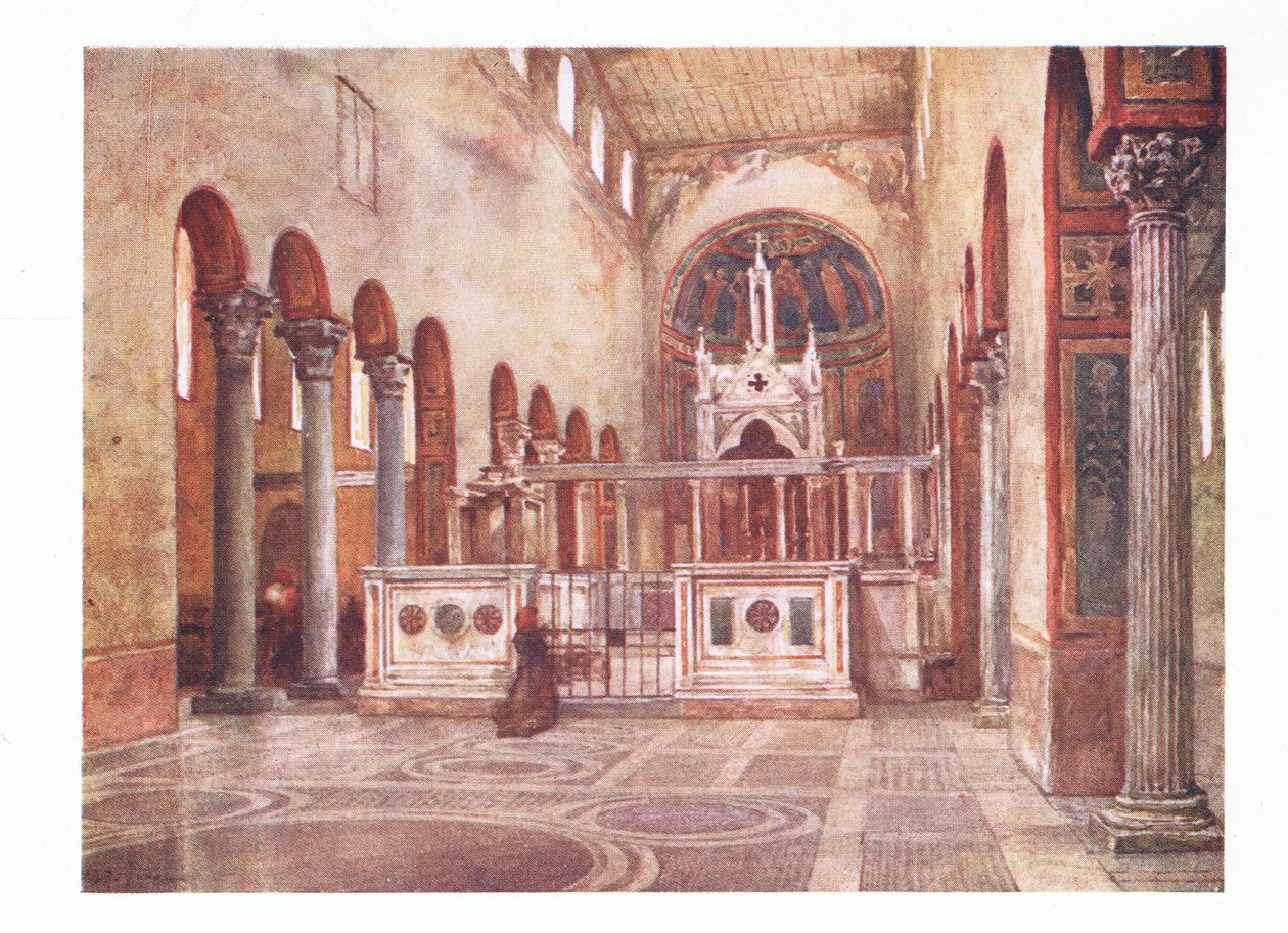 Santa Maria in Cosmedin (frühchristliche Basilika), aus Rom veröffentlicht von A & C Black Ltd, 1925 von Alberto Pisa
