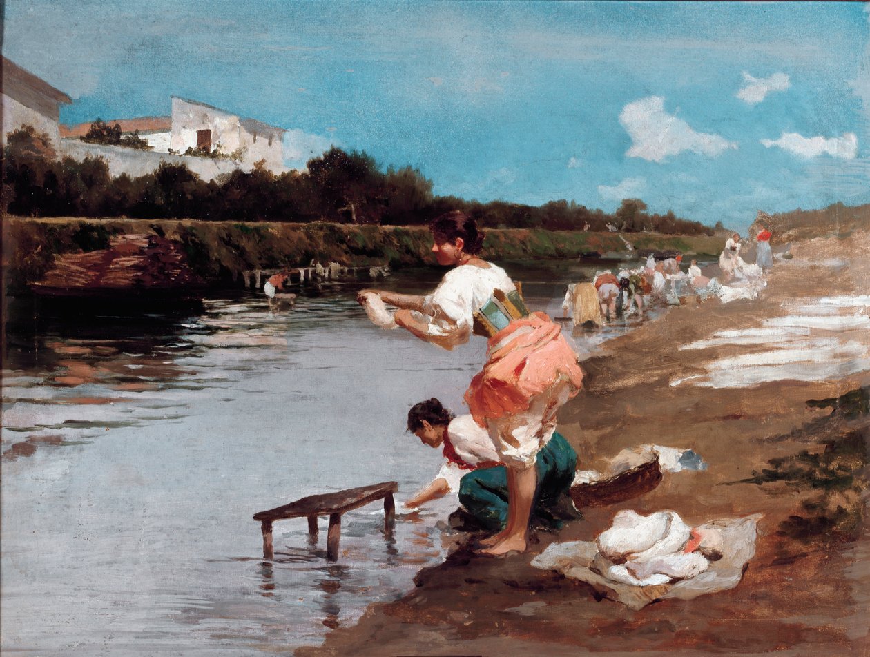 Wäscherinnen am Fluss von Alberto Issel