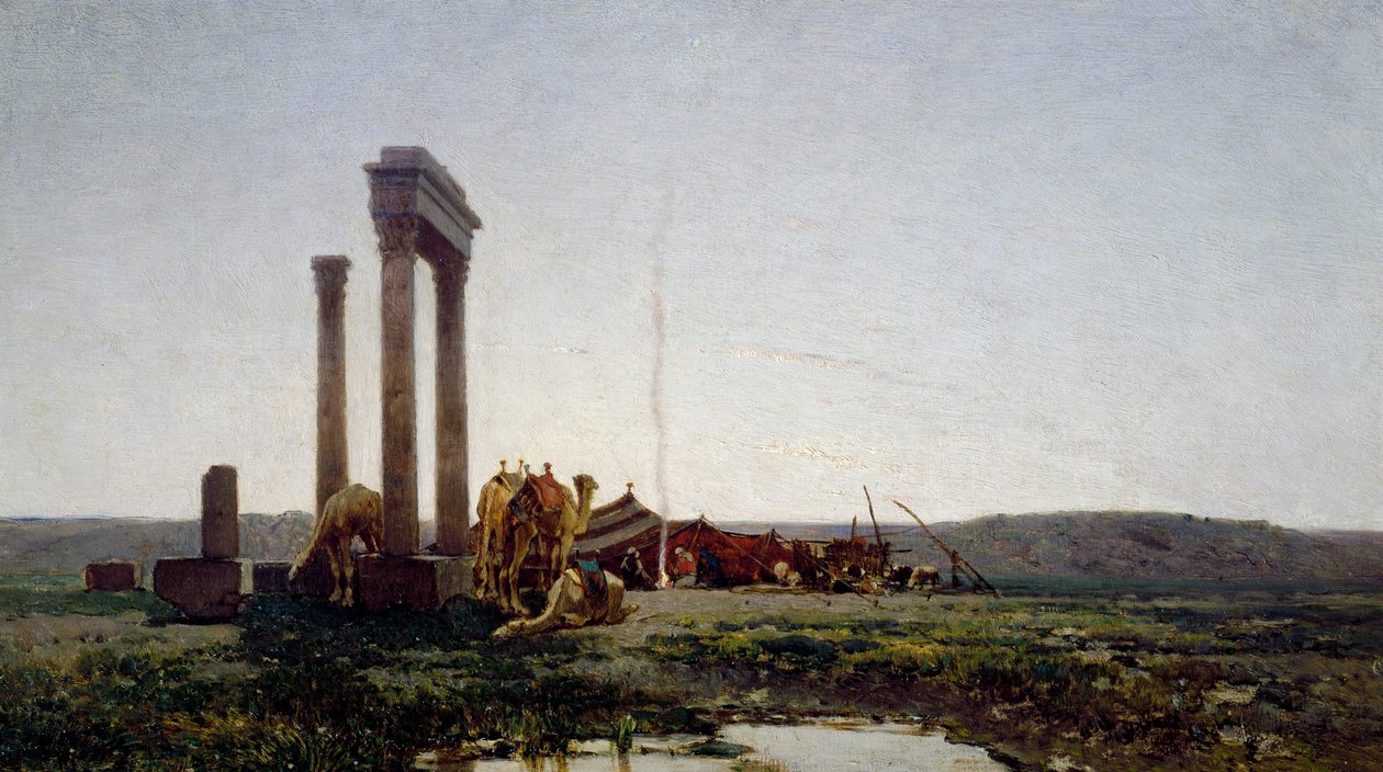 Ruinen eines Tempels in der Wüste von Alberto Pasini