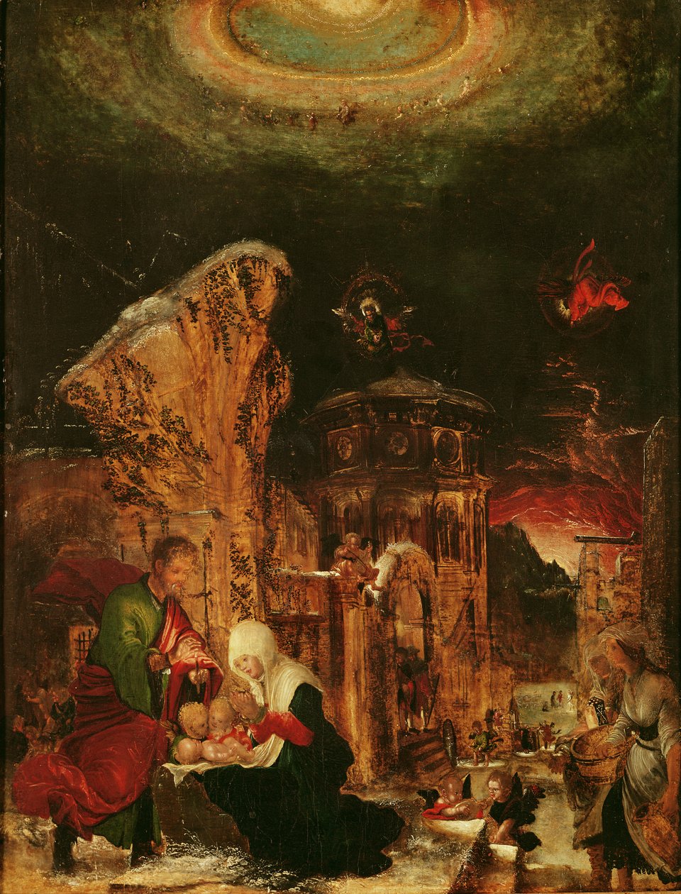 Geburt Christi (Heilige Nacht), ca. 1520-25 von Albrecht Altdorfer
