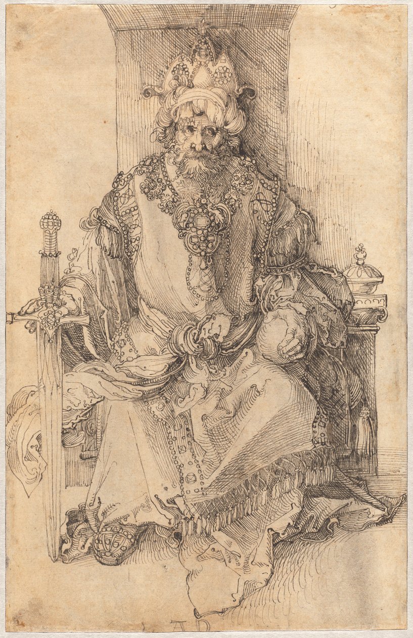 Ein orientalischer Herrscher auf seinem Thron von Albrecht Dürer