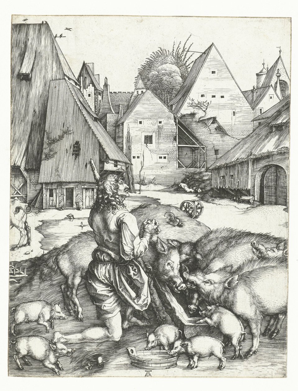 Der verlorene Sohn bei den Schweinen von Albrecht Dürer