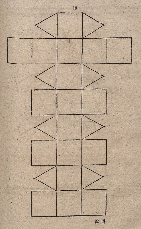 Netzabwicklung eines kleinen Rhombokubooktaeders von Albrecht Dürer