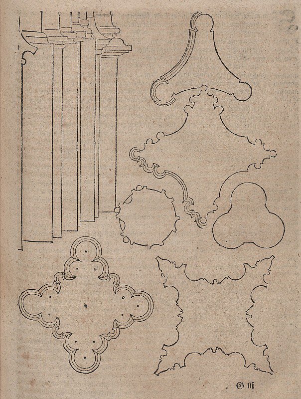 Pfeilersockel und Grundrisse gotischer Bündelpfeiler von Albrecht Dürer
