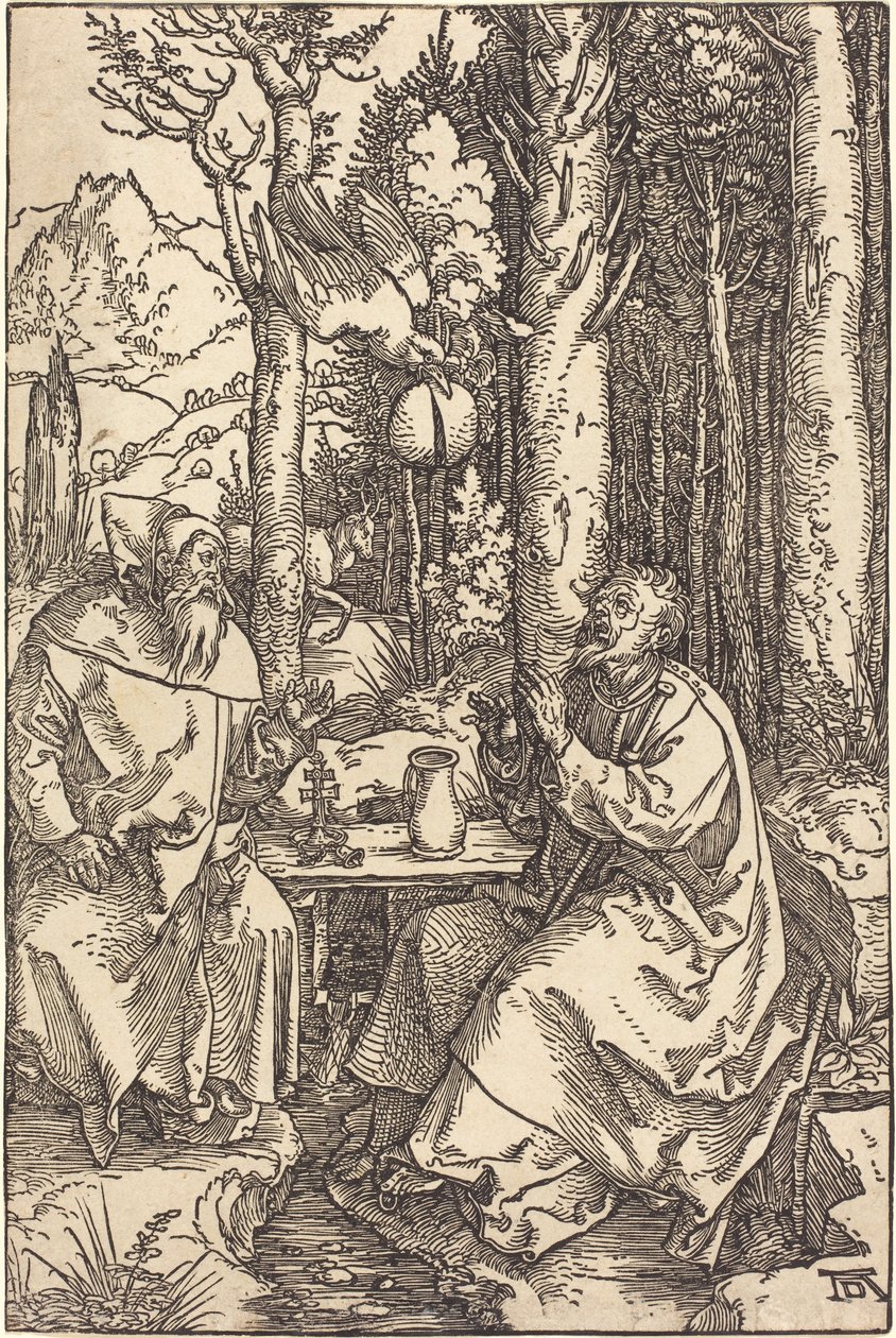 Heiliger Antonius und Heiliger Paulus in der Wüste von Albrecht Dürer