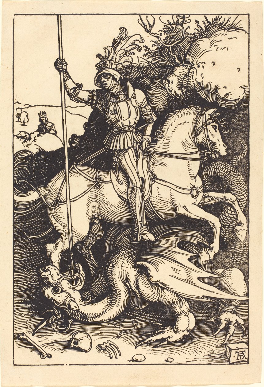 Der heilige Georg tötet den Drachen von Albrecht Dürer