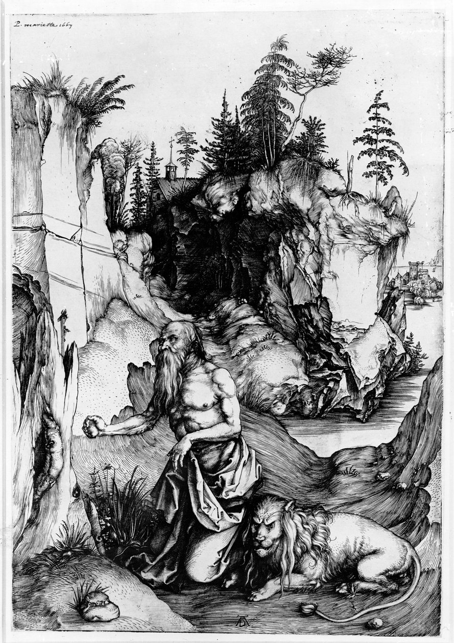 St. Hieronymus in der Wildnis, ca. 1496 von Albrecht Dürer