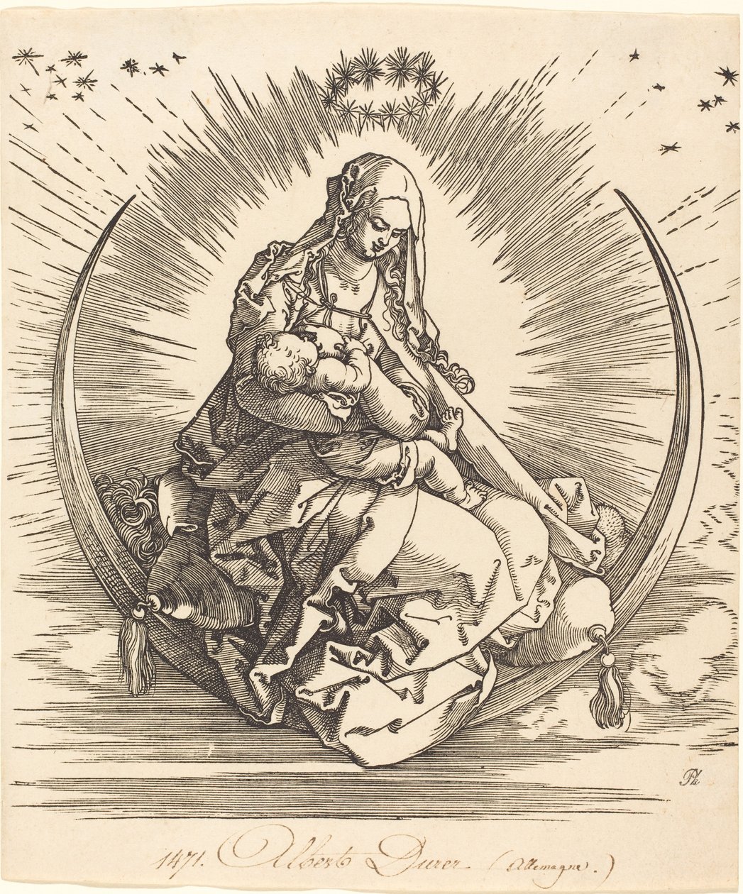 Die Madonna auf der Mondsichel von Albrecht Dürer