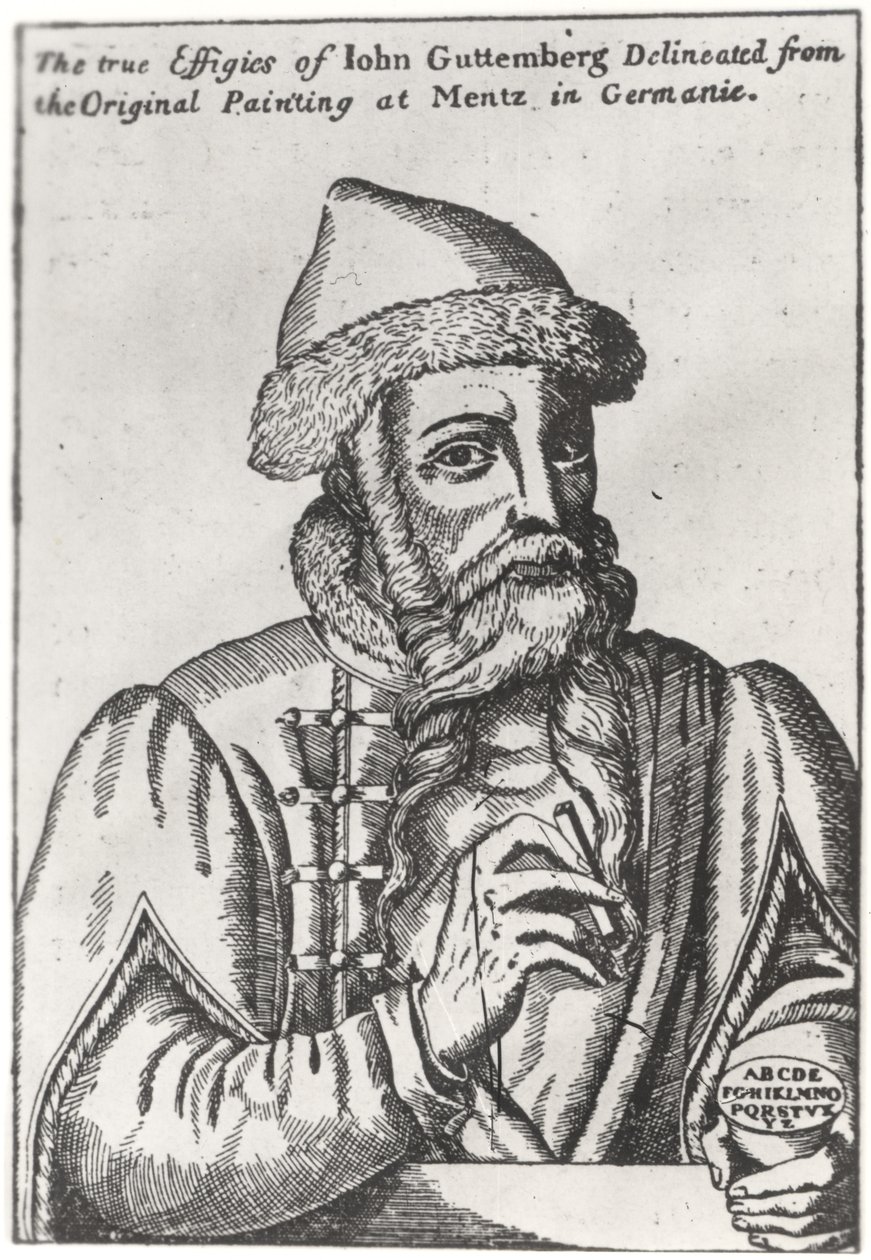 Porträt von Johannes Gutenberg (ca. 1400-68) von Albrecht Mentz