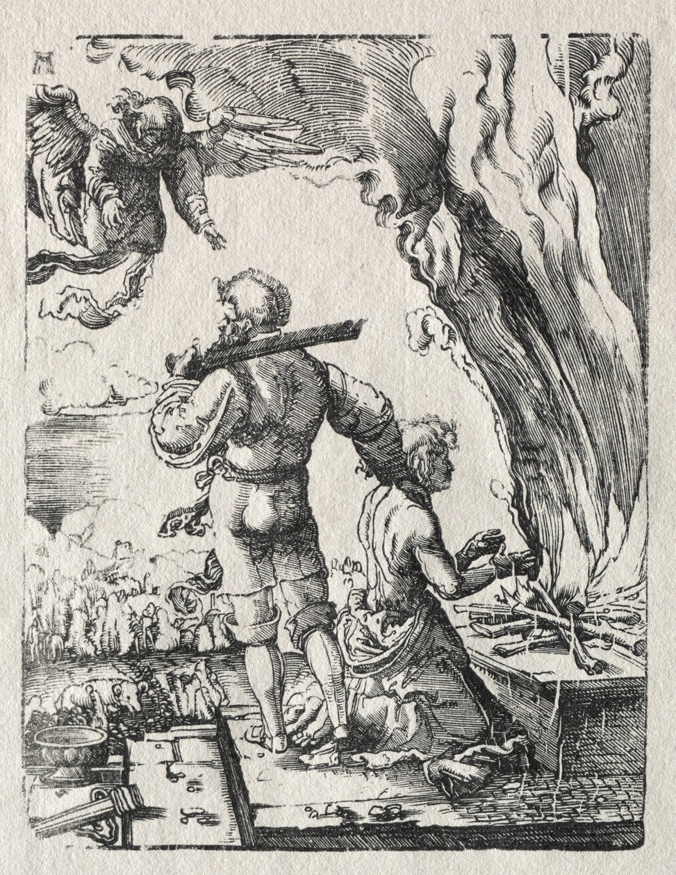 Abrahams Opfer, um 1520 von Albrecht Altdorfer