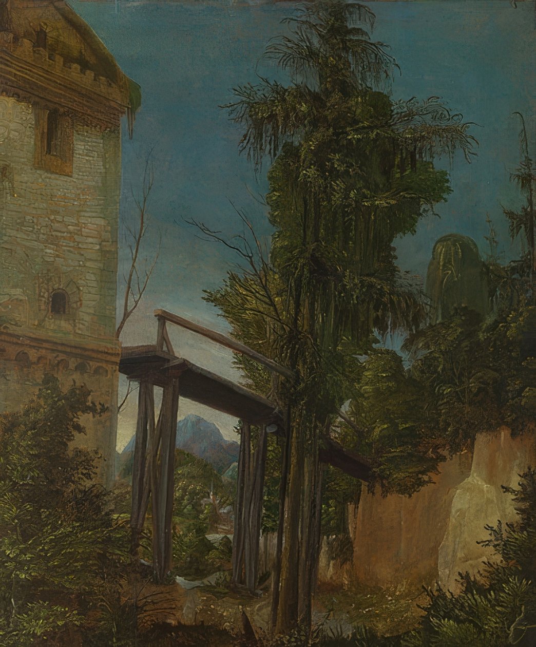 Landschaft mit einem Steg von Albrecht Altdorfer