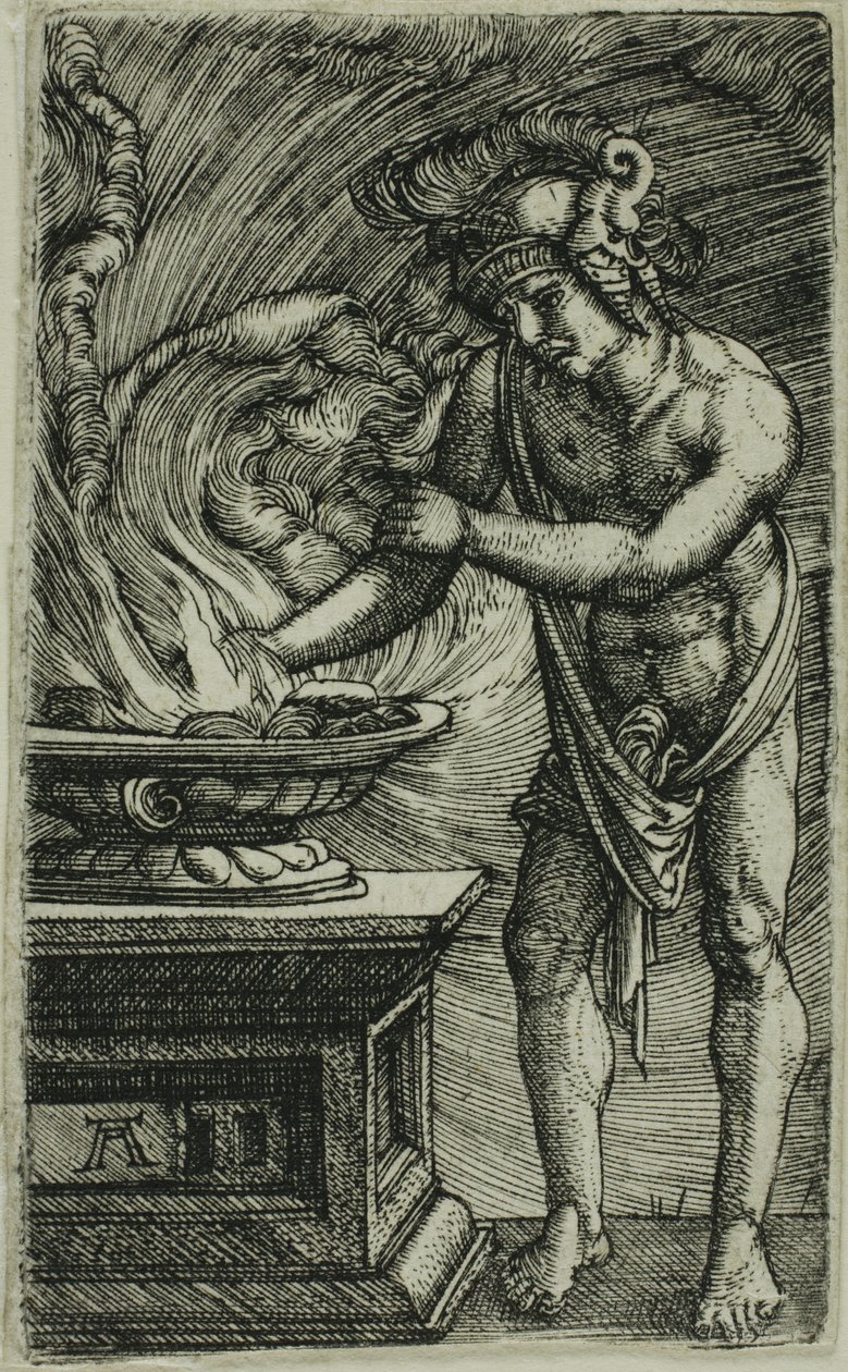 Mucius Scaevola verbrennt seine Hand von Albrecht Altdorfer