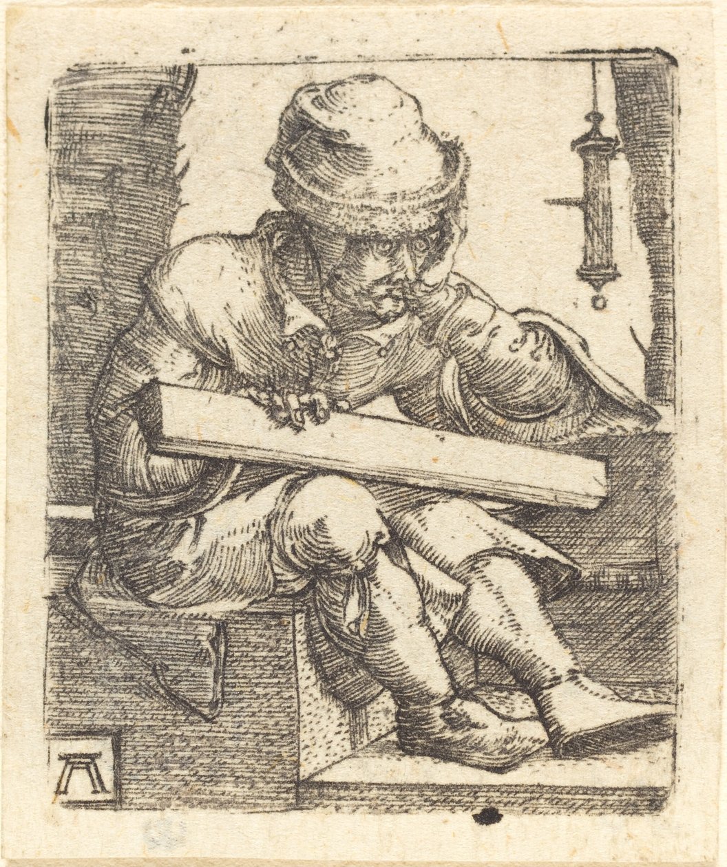 Der nachdenkliche Zimmermann von Albrecht Altdorfer