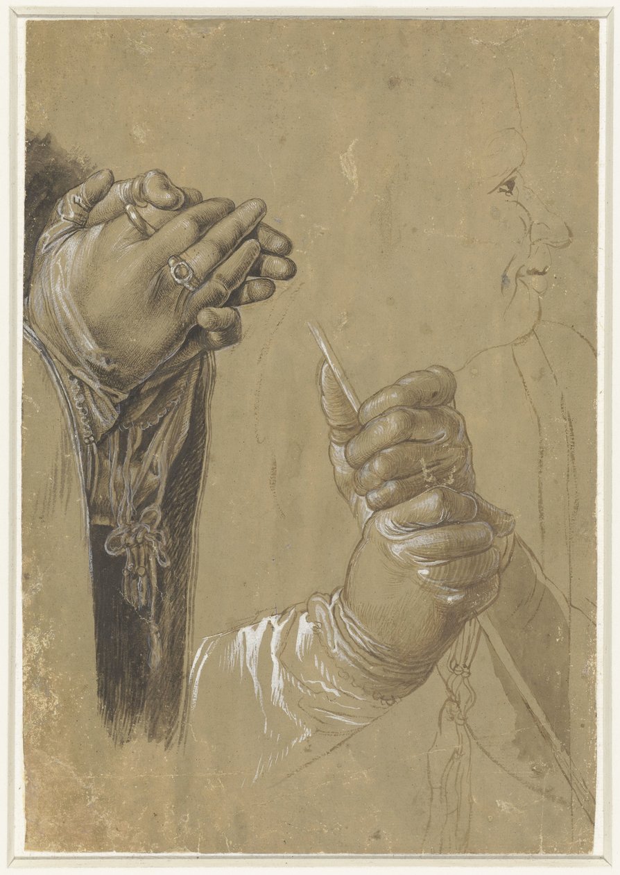 Hände und ein Profilkopf von Albrecht Dürer (possibly)
