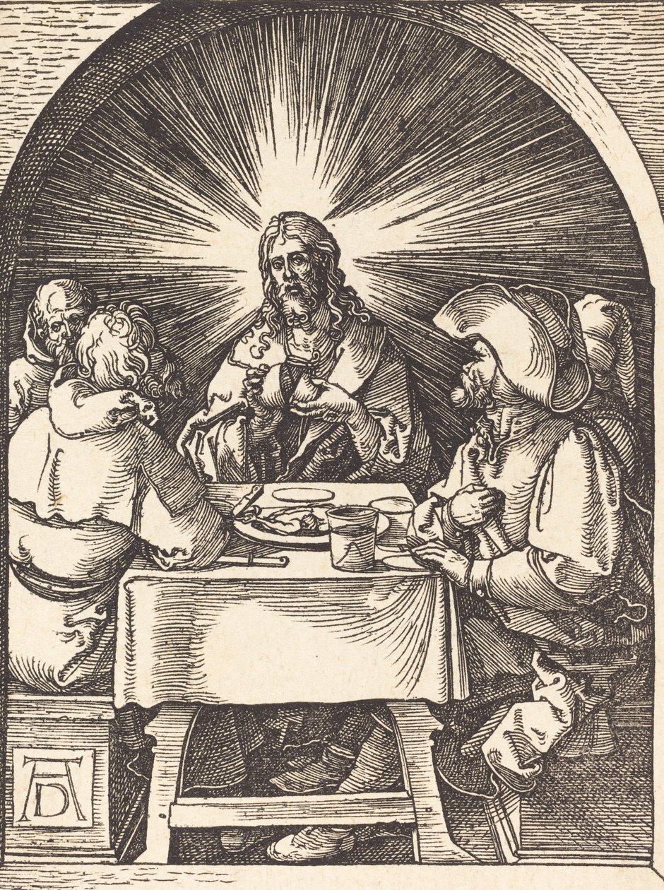Christus in Emmaus, wahrscheinlich ca. 1509-1510 von Albrecht Dürer