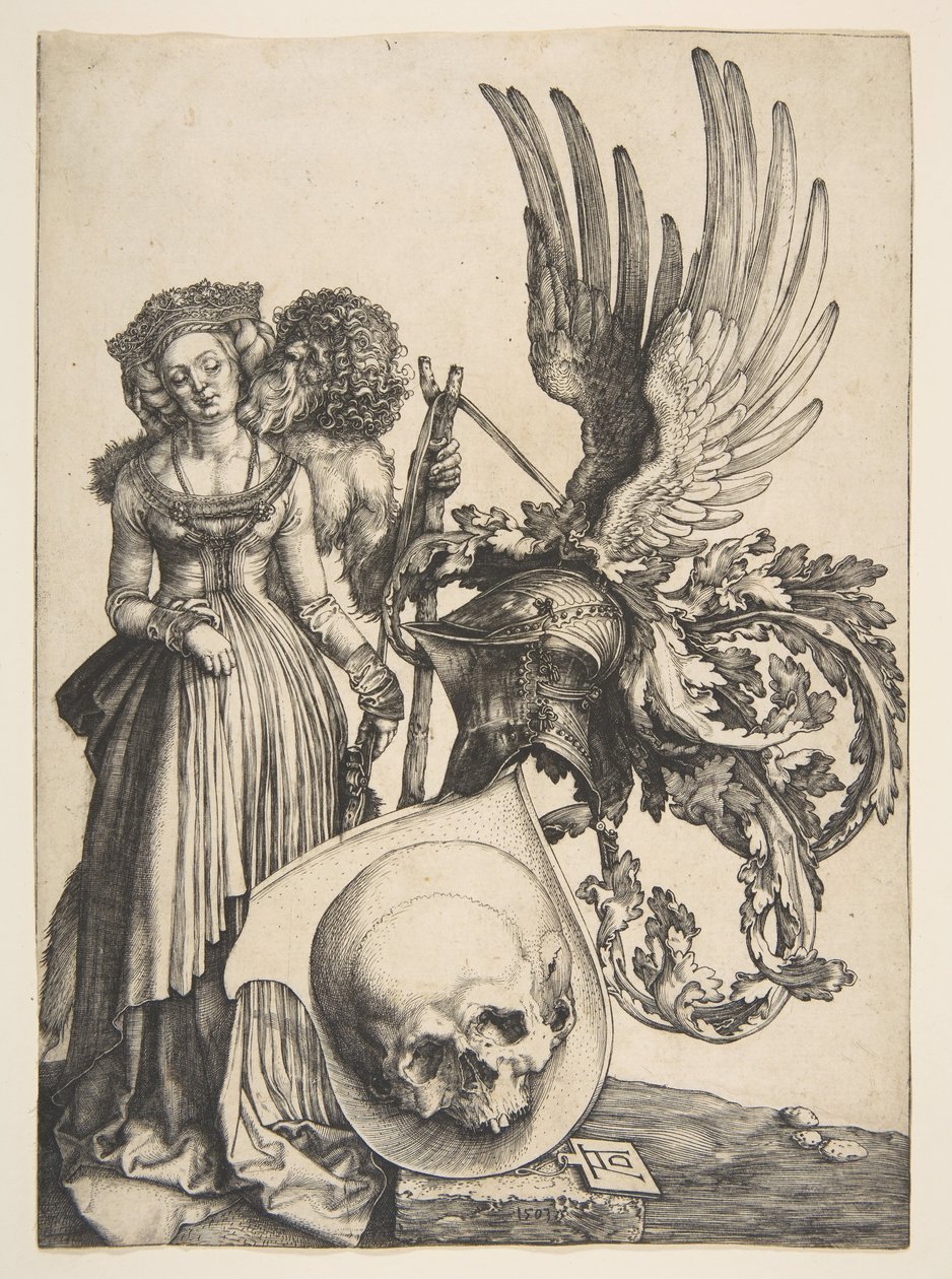 Wappen mit einem Schädel, 1503 von Albrecht Dürer