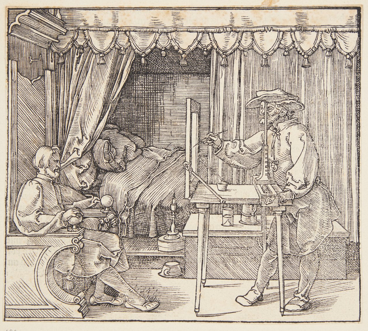 Zeichner zeichnet ein Porträt von Albrecht Dürer