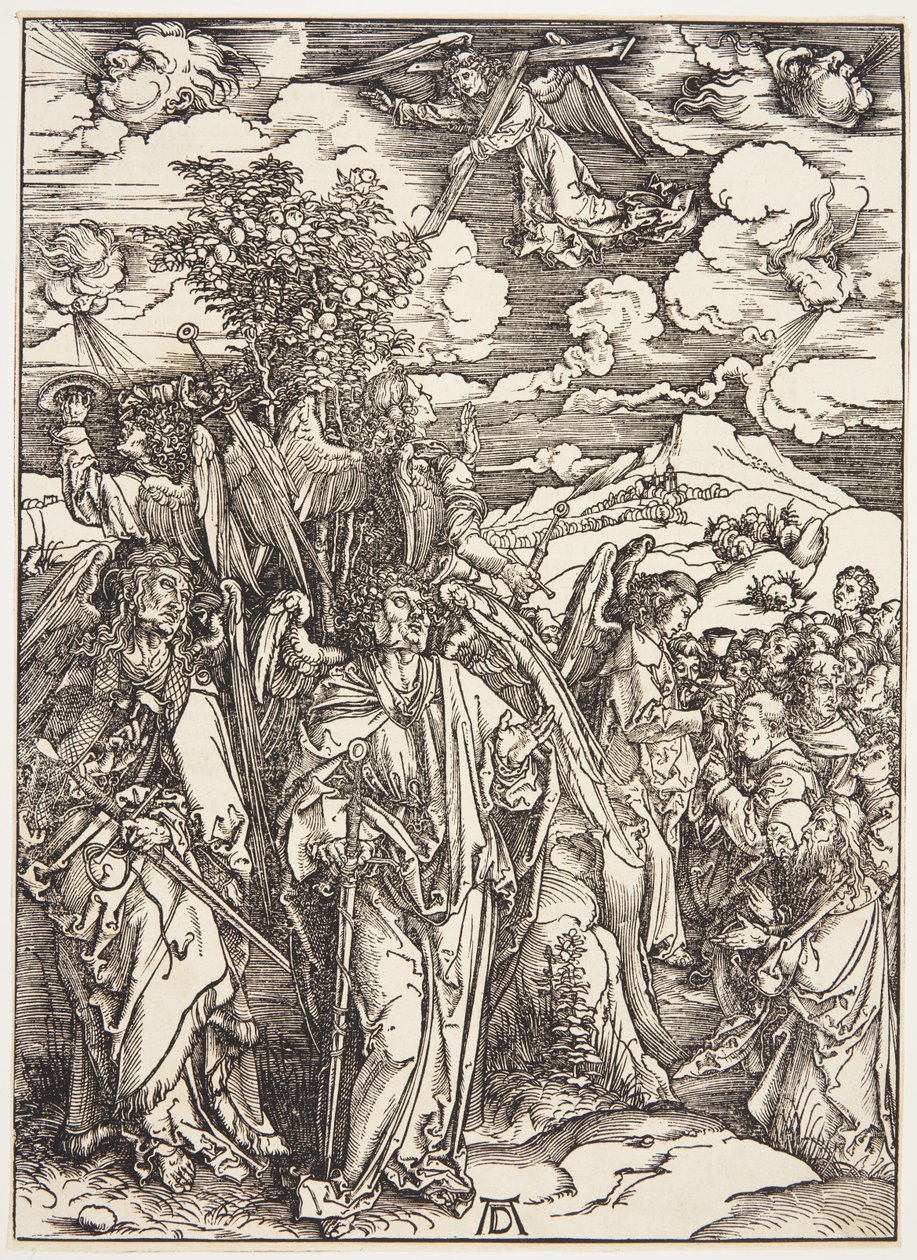 Vier Engel halten die Winde zurück von Albrecht Dürer