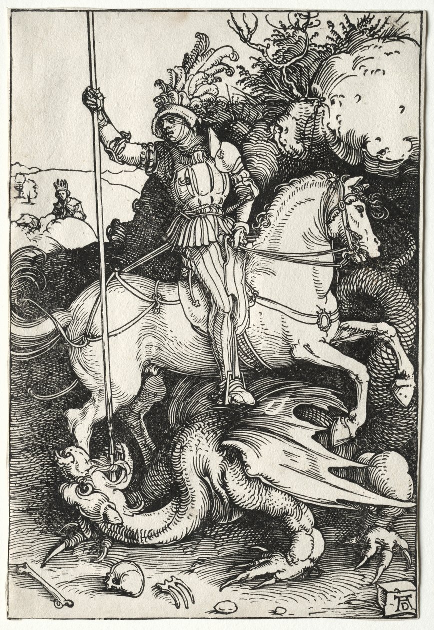 St. Georg tötet den Drachen, 1500er von Albrecht Dürer