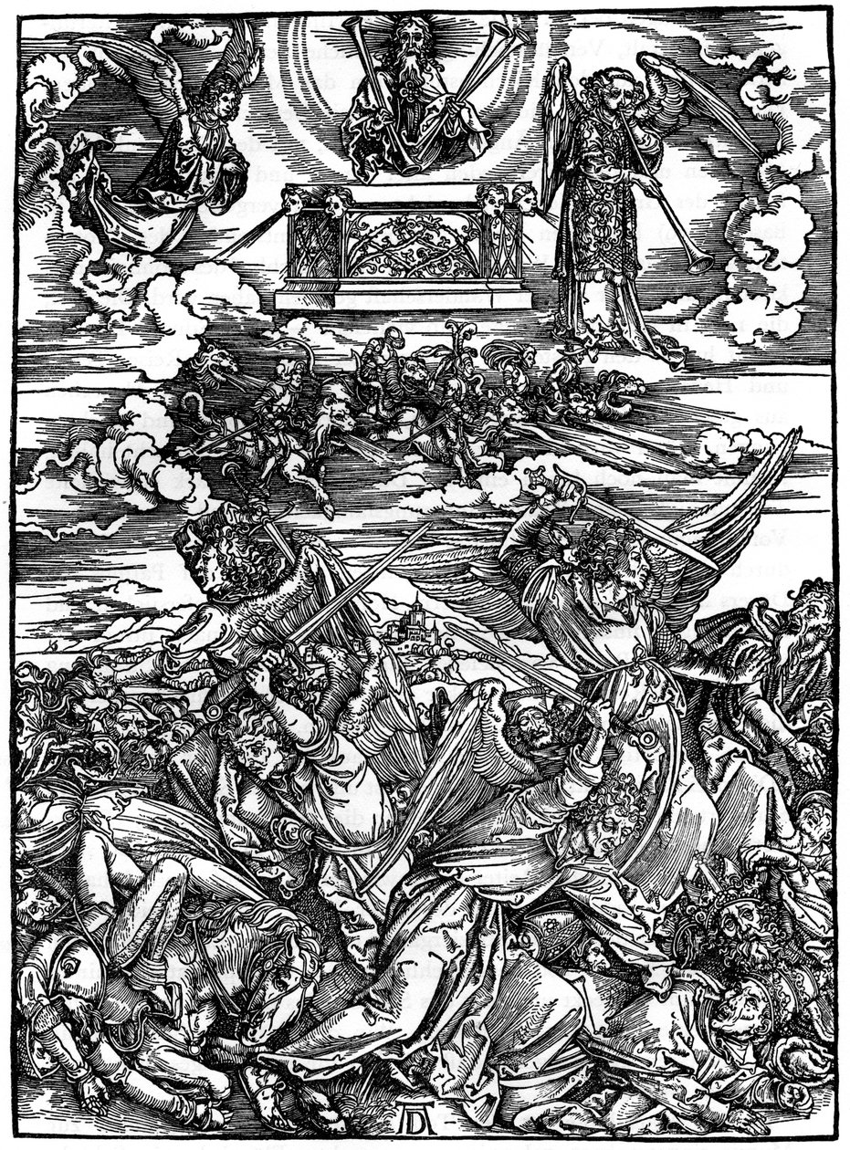 Die vier rachsüchtigen Engel, 1498, 1936 von Albrecht Dürer