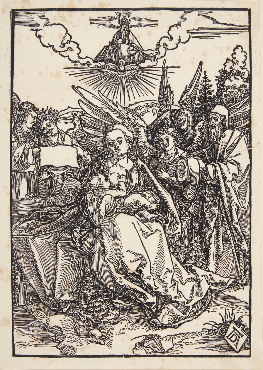 Die Heilige Familie mit fünf Engeln von Albrecht Dürer