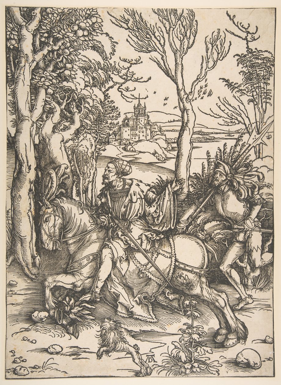 Der Ritter und der Mann in Rüstung von Albrecht Dürer