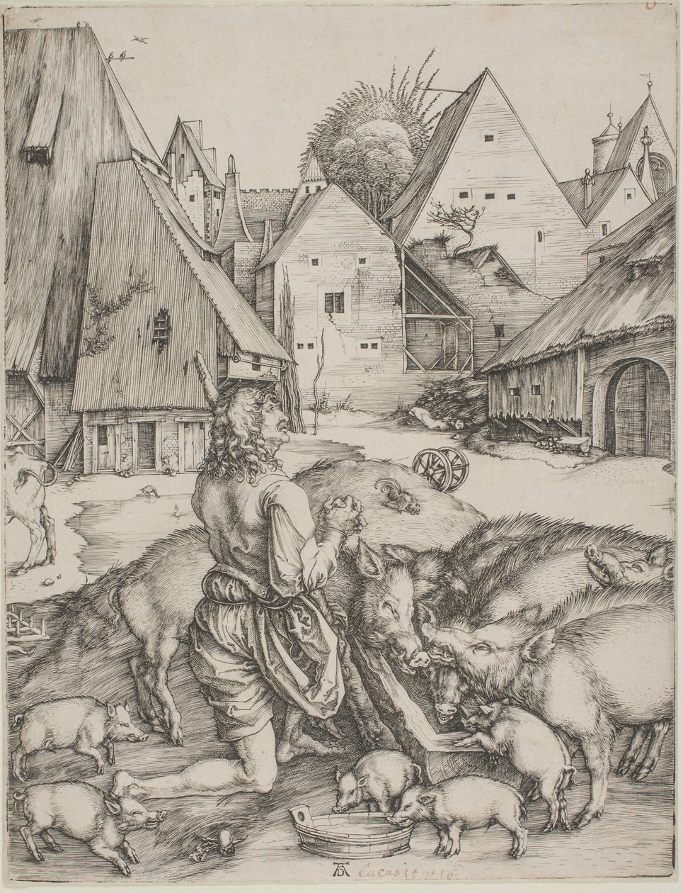 Der verlorene Sohn unter den Schweinen von Albrecht Dürer