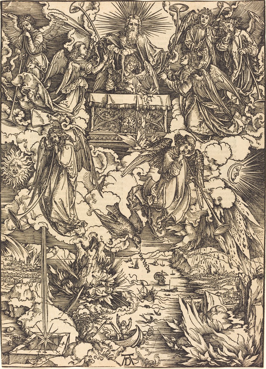 Die sieben Engel mit den Trompeten von Albrecht Dürer