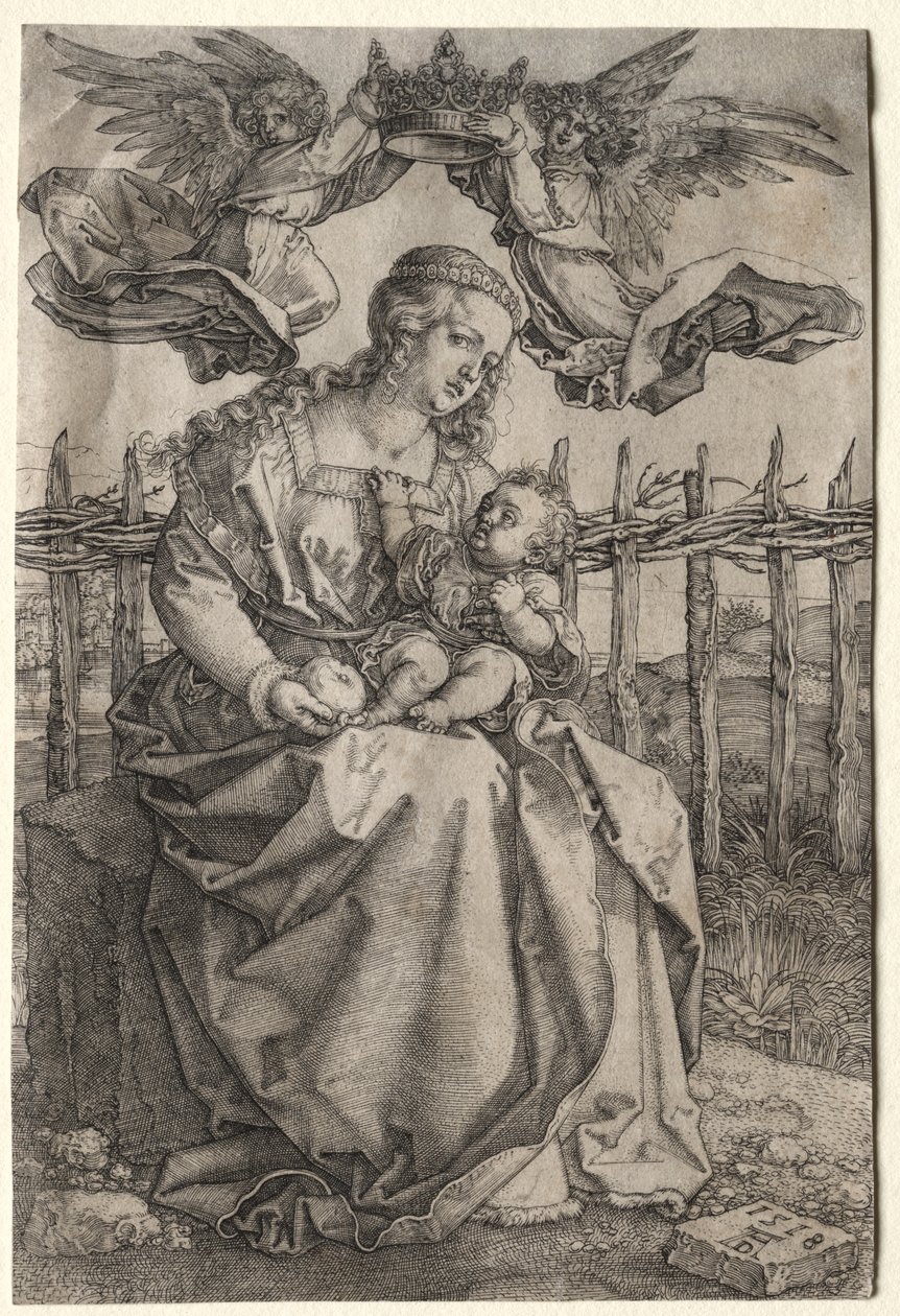 Die Jungfrau von zwei Engeln gekrönt von Albrecht Dürer