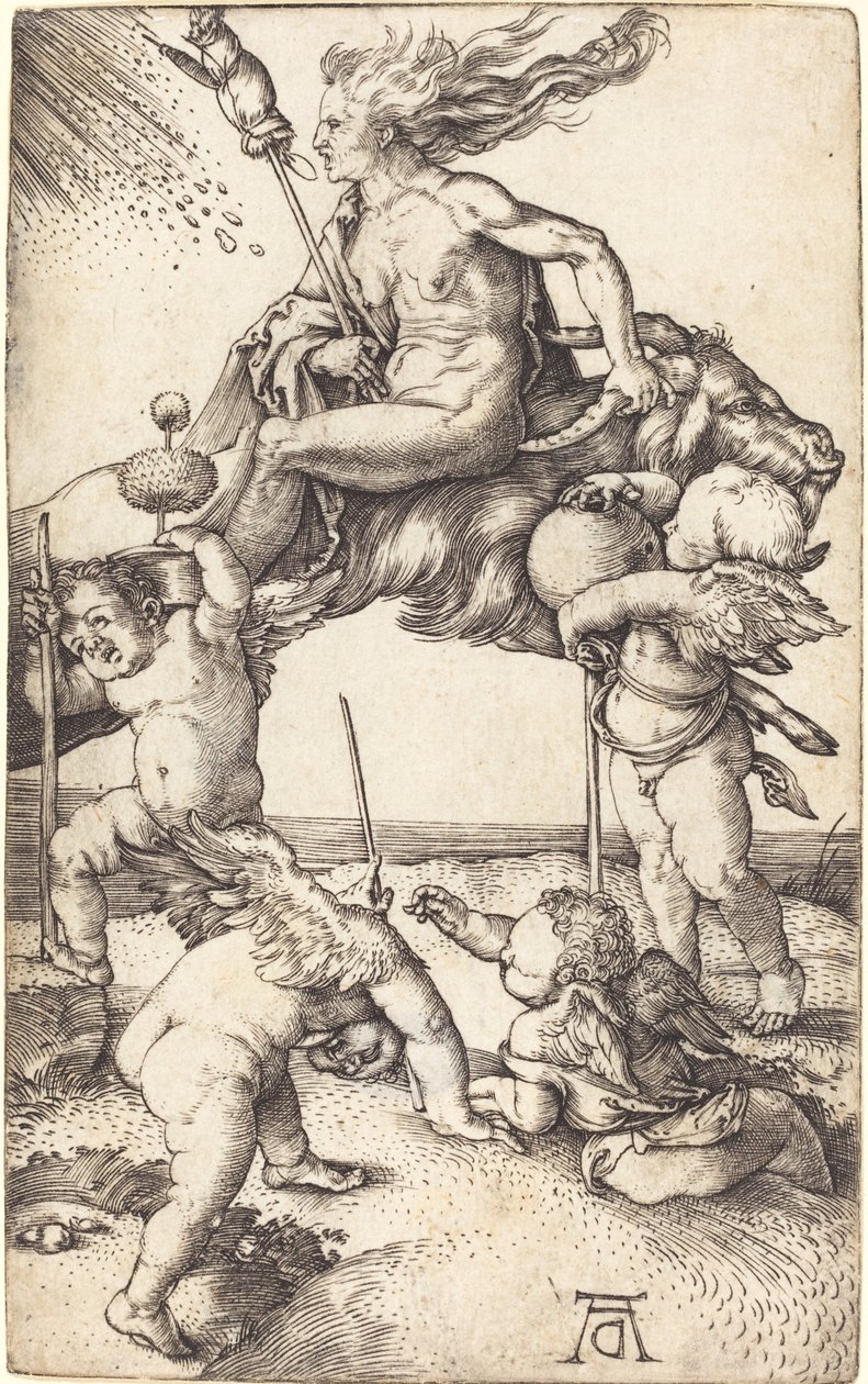 Hexe reitet auf einer Ziege von Albrecht Dürer