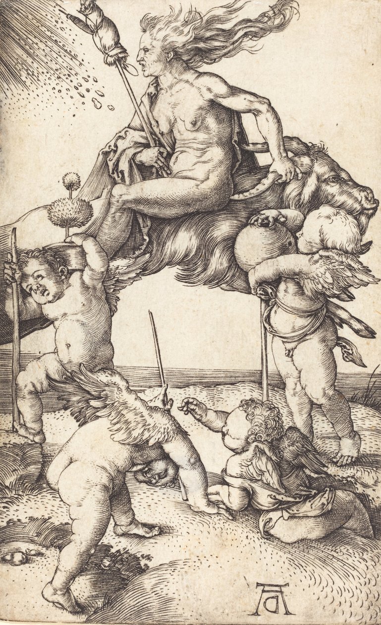 Hexe reitet auf einer Ziege von Albrecht Dürer