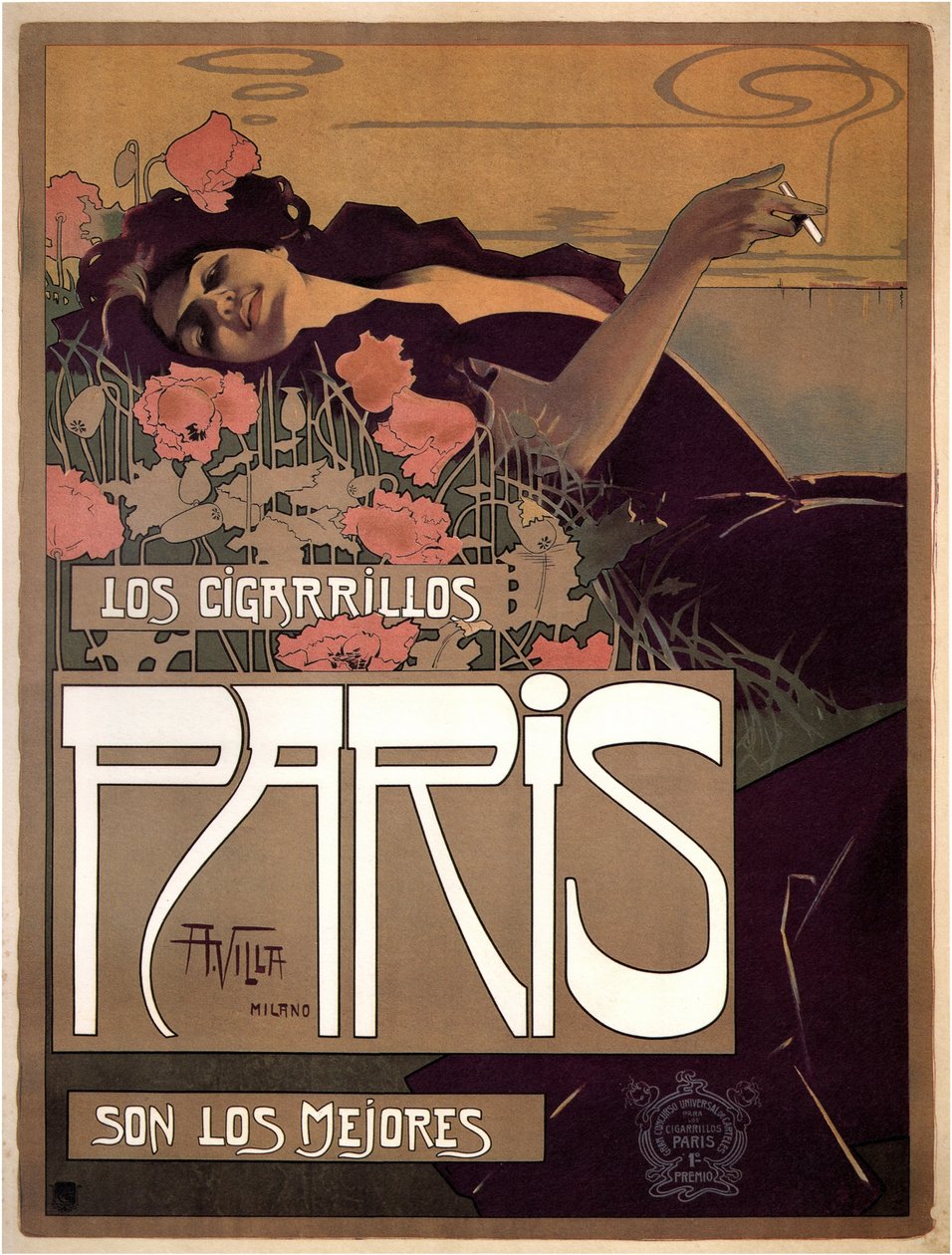 Los Cigarillos Paris, 1901 von Aleardo Villa