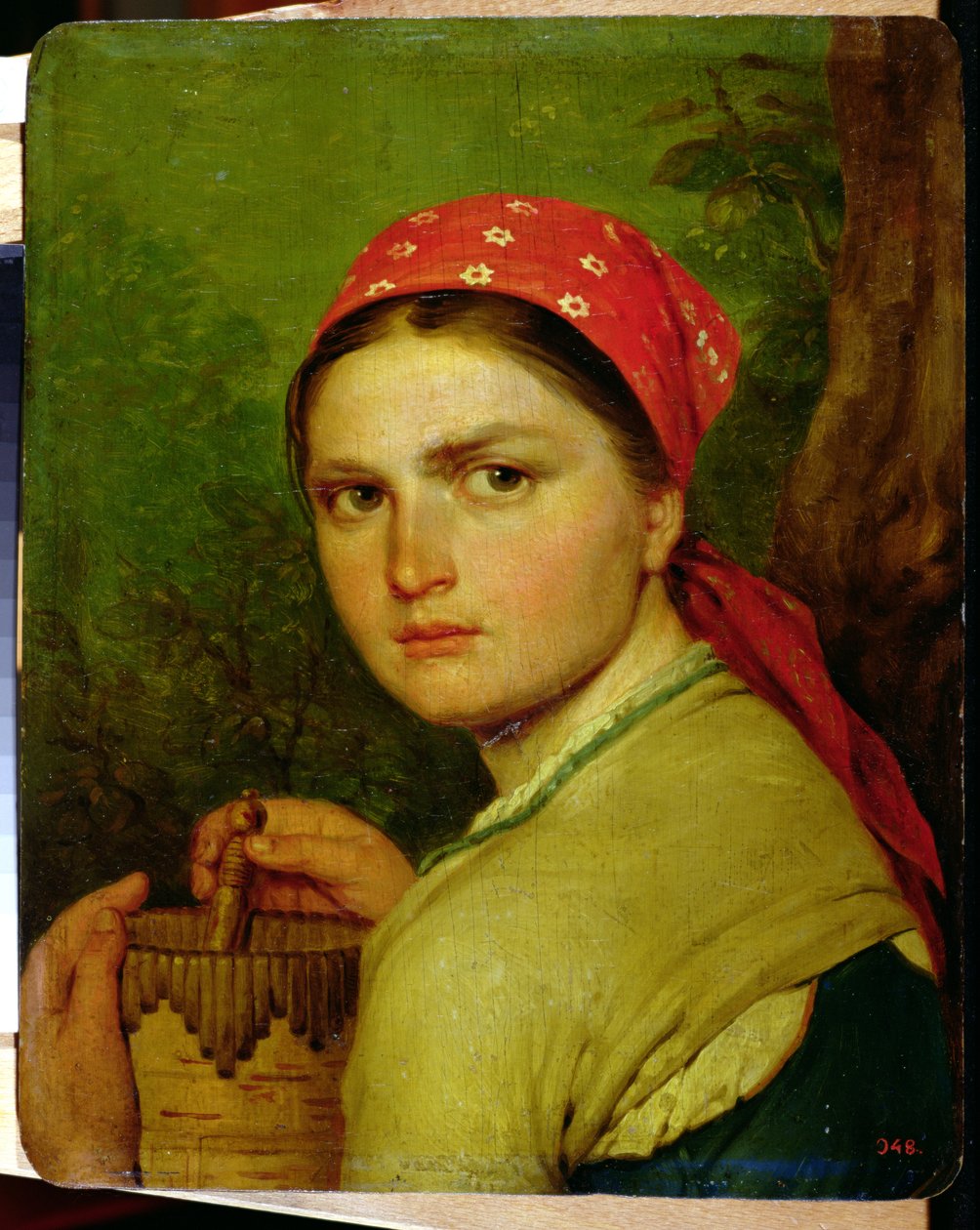 Mädchen mit einem Birkenrindenkrug, ca. 1824 von Aleksei Gavrilovich Venetsianov