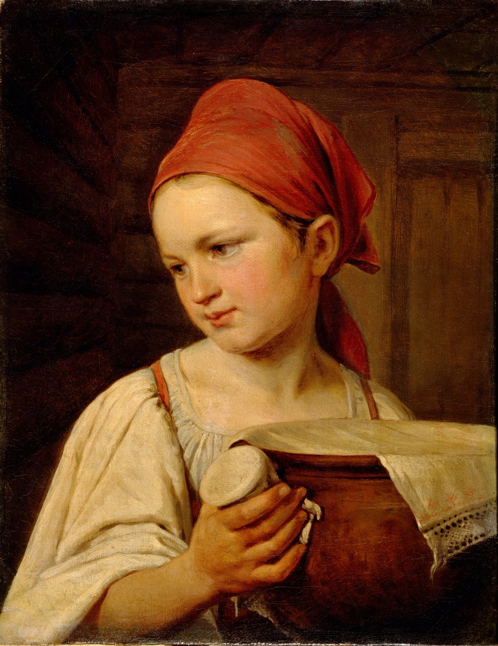 Milchmädchen, 1820 von Aleksei Gavrilovich Venetsianov