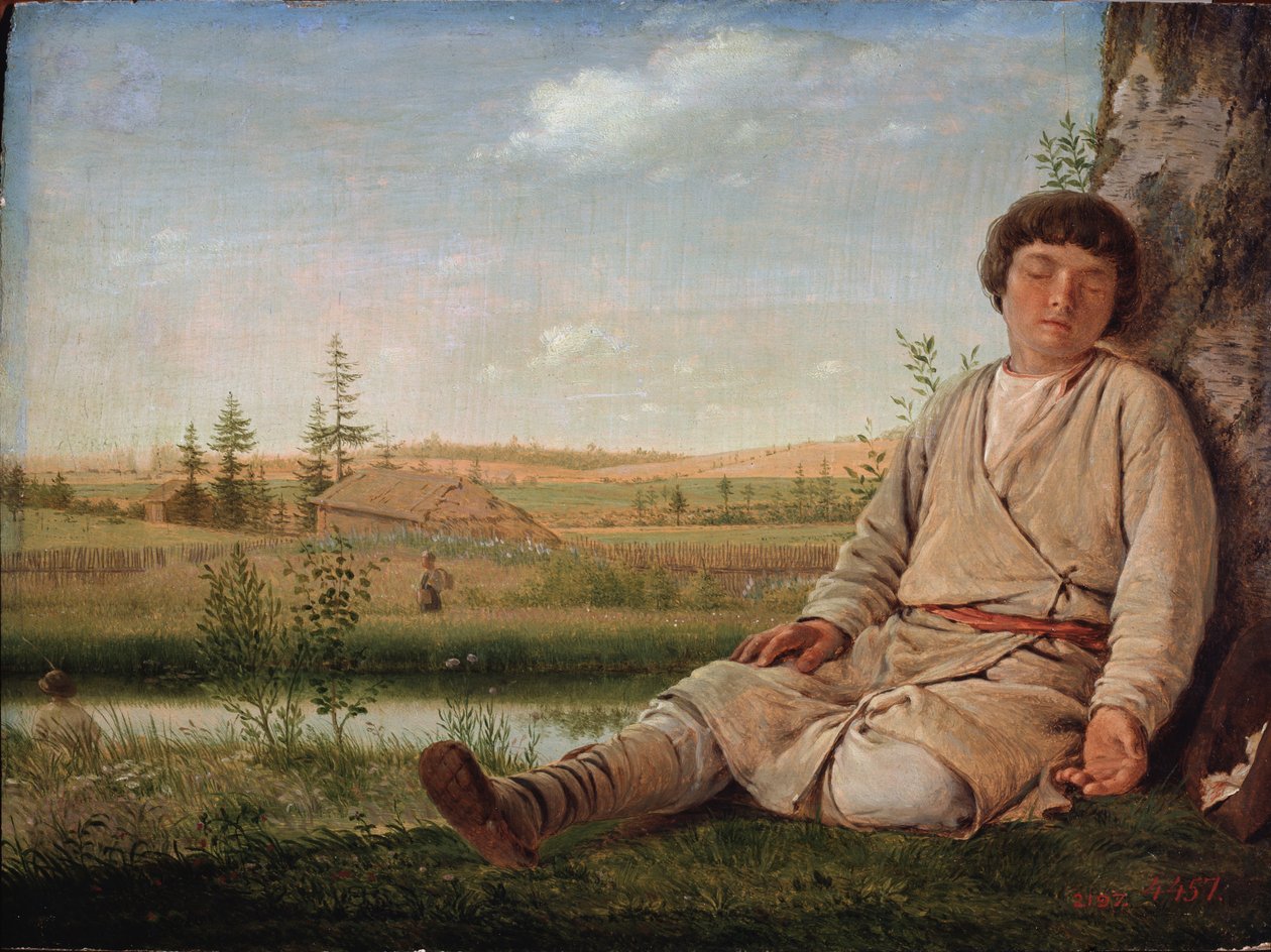 Schlafender Hirtenjunge, 1823 von Aleksei Gavrilovich Venetsianov