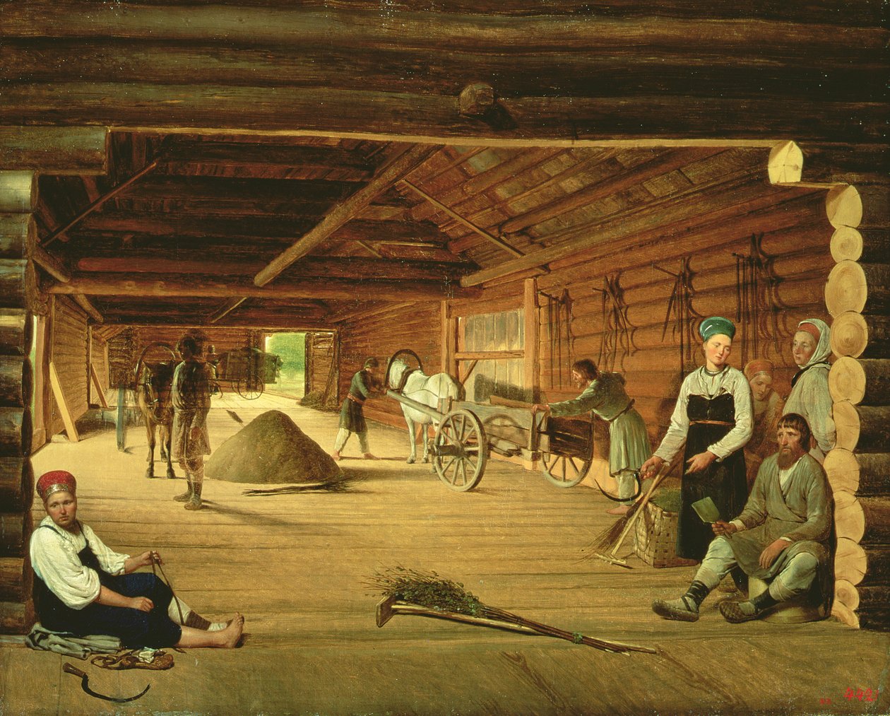Die Tenne, 1821 von Aleksei Gavrilovich Venetsianov