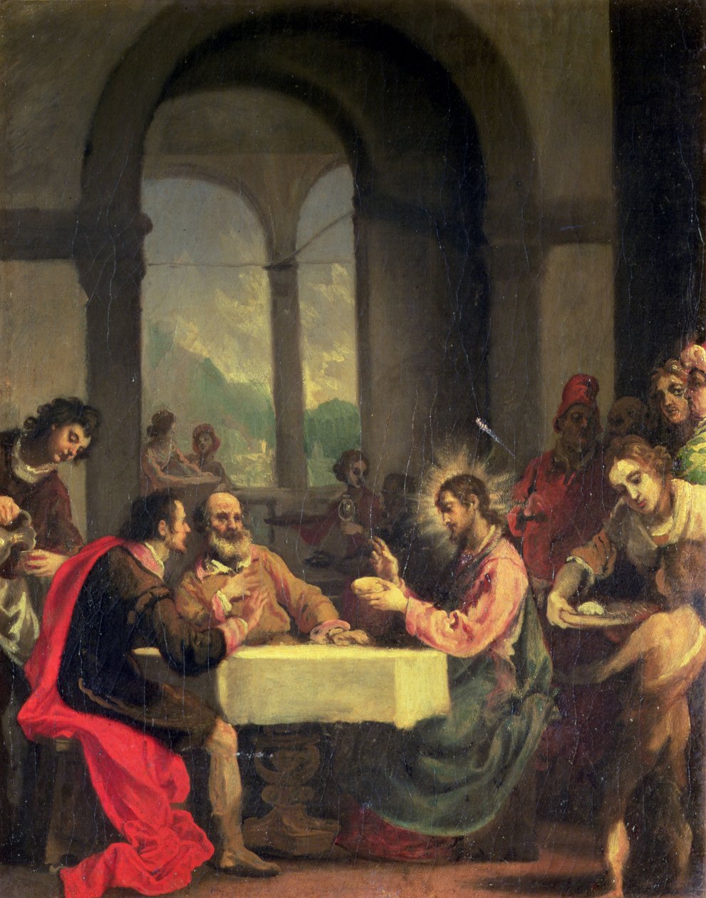 Das Abendmahl in Emmaus, ca. 1600-05 von Alessandro Allori