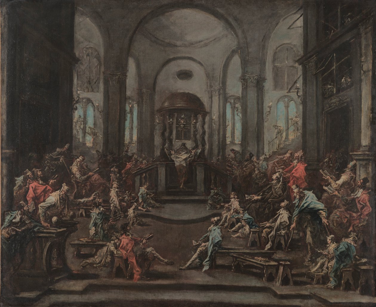 Innenraum einer Synagoge, um 1725-1735 von Alessandro Magnasco