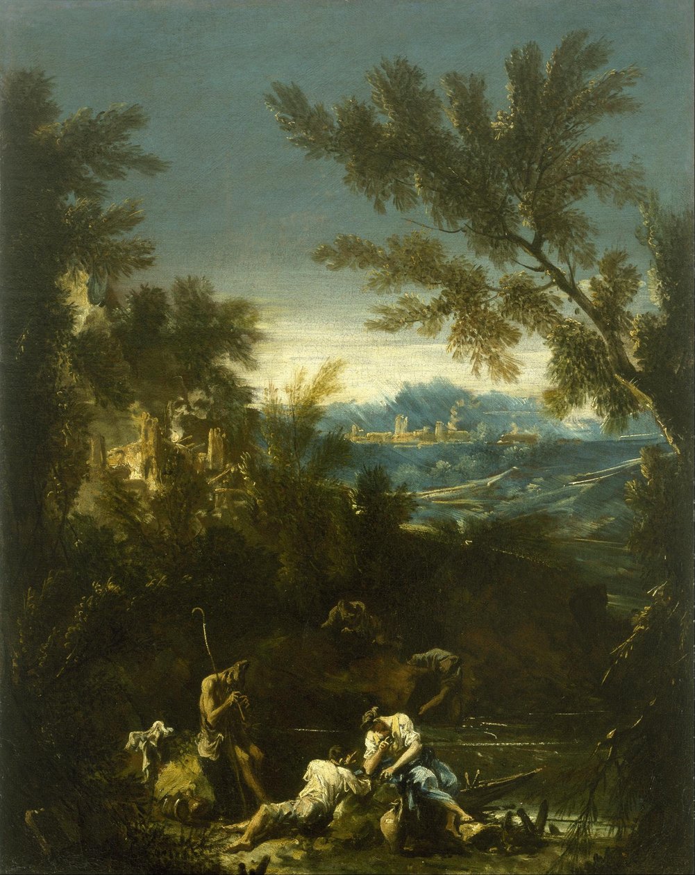 Landschaft mit Figuren von Alessandro Magnasco