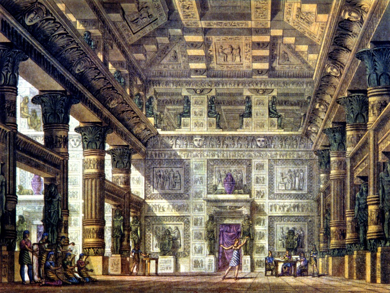Tanzszene im alten Ägypten in Memphis von Alessandro Sanquirico