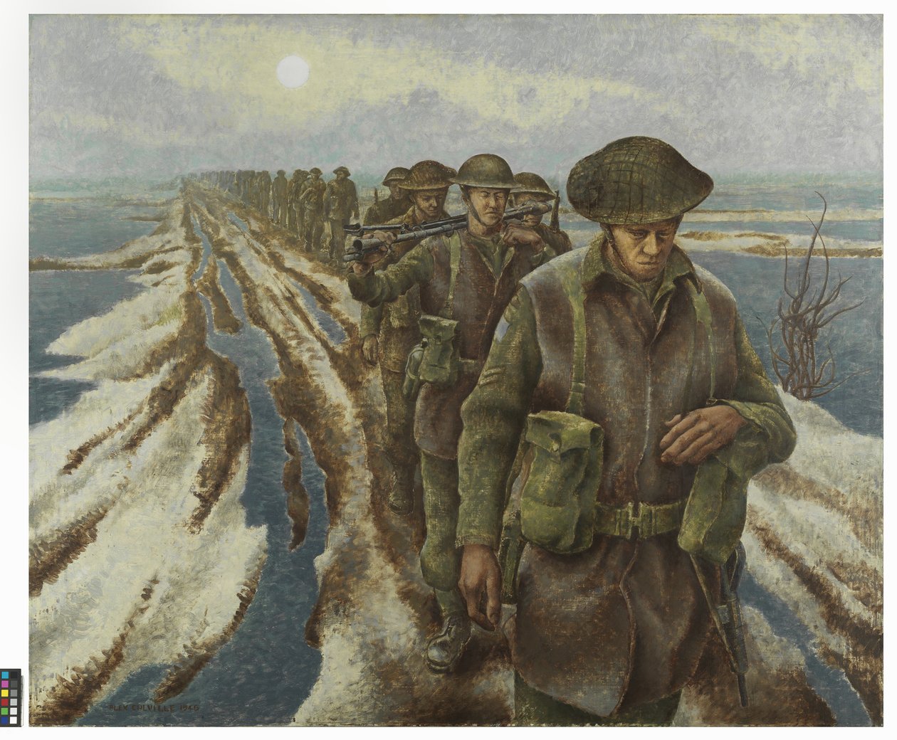 Infanterie in der Nähe von Nijmegen, um 1940 von Alex Colville