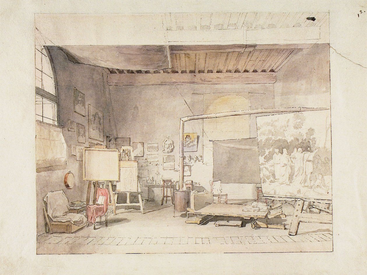 Das Atelier von Alexander Ivanov in Rom von Alexander Andreyevich Ivanov