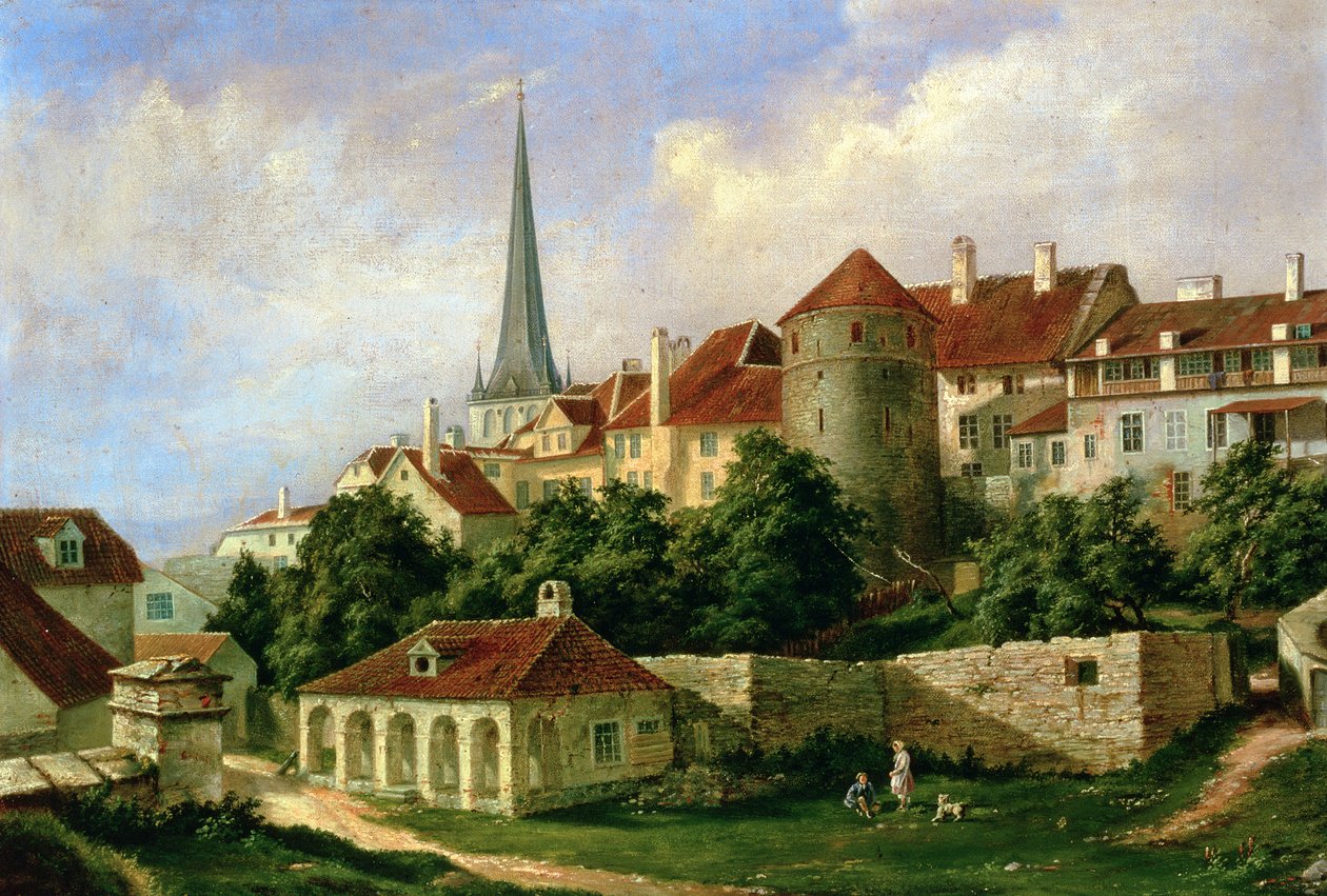 Ansicht von Tallinn mit dem Hattorpe-Turm von Alexander Georg Schlater