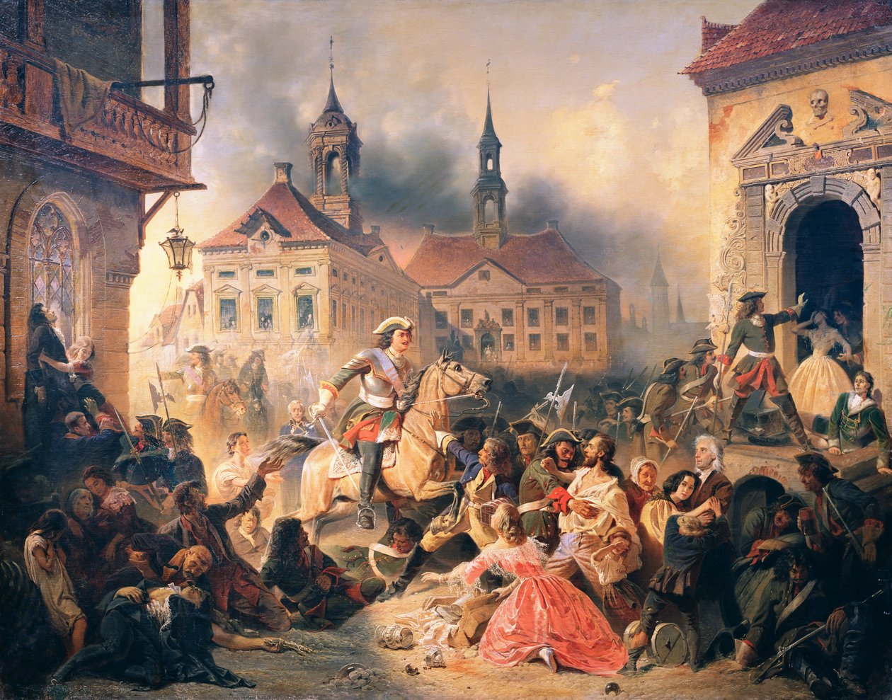 Peter der Große erobert Narva im Jahr 1704 von Alexander Ivanovich Sauerweid