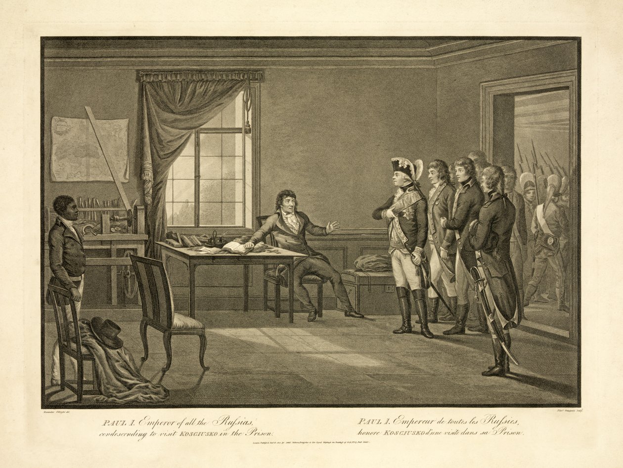 Paul I., Kaiser aller Russen, herablassend Kościuszko im Gefängnis zu besuchen, 1801 von Alexander Ortowski