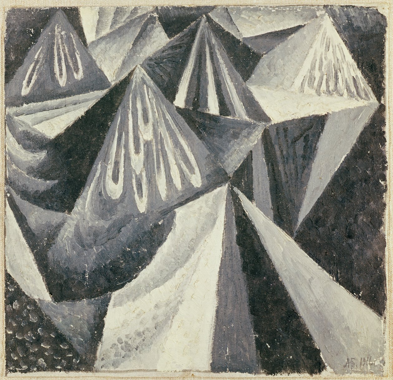 Kubo-Futuristische Komposition in Grau und Weiß, 1916 von Alexander Bogomazov