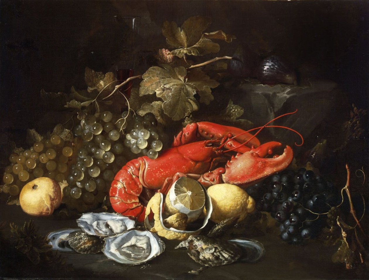 Stillleben mit Hummer und Austern von Alexander Coosemans