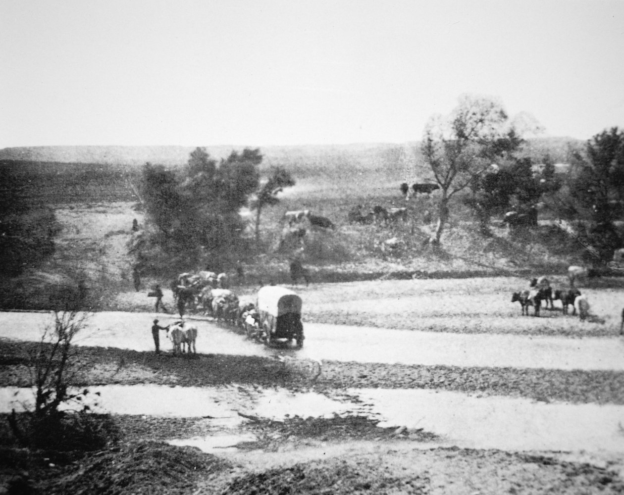 Planwagen überquert den Tecolate Creek, New Mexico von Alexander Gardner