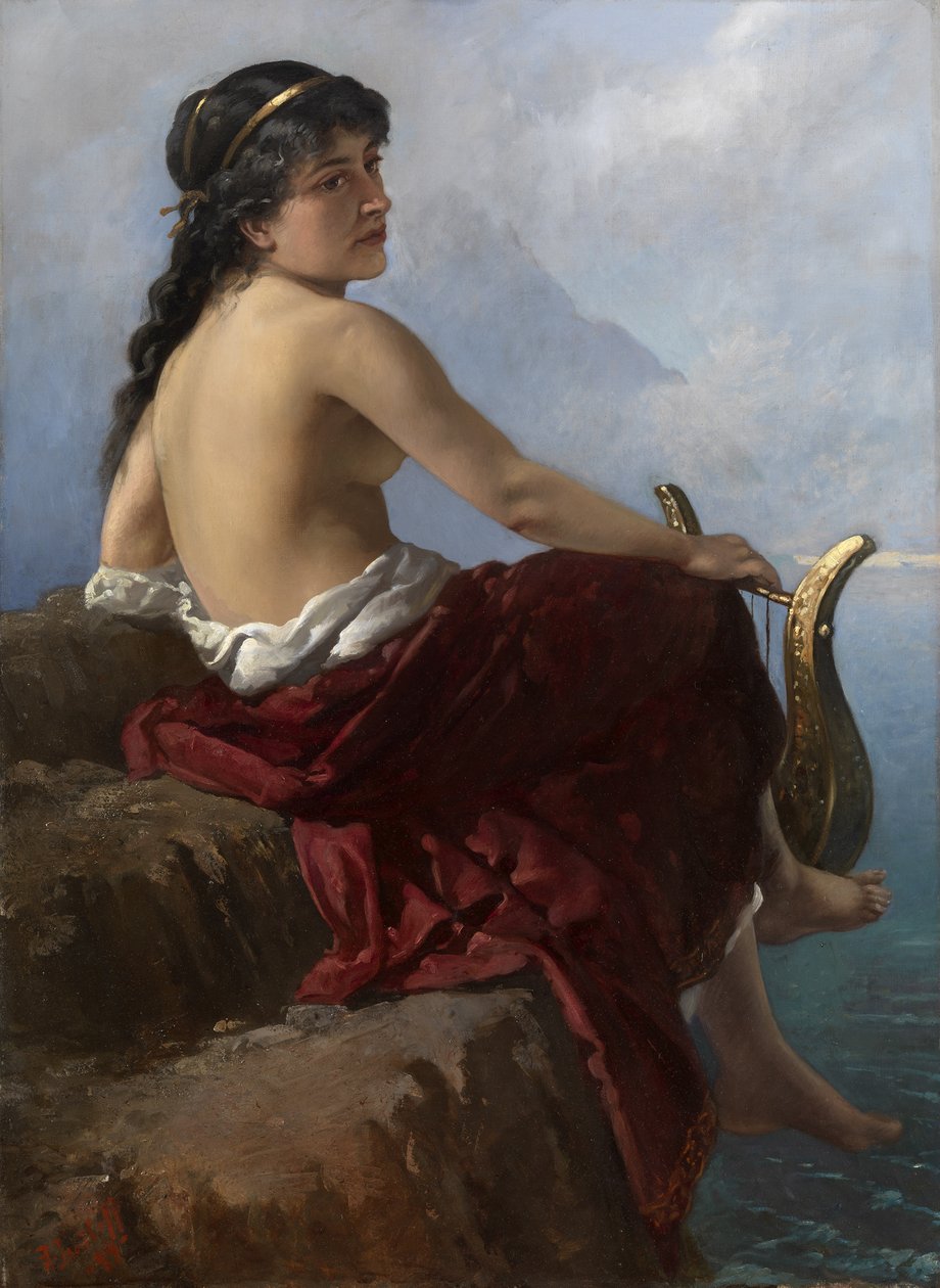 Sappho auf der Klippe von Lefkada, 1889 von Alexander Izmailov